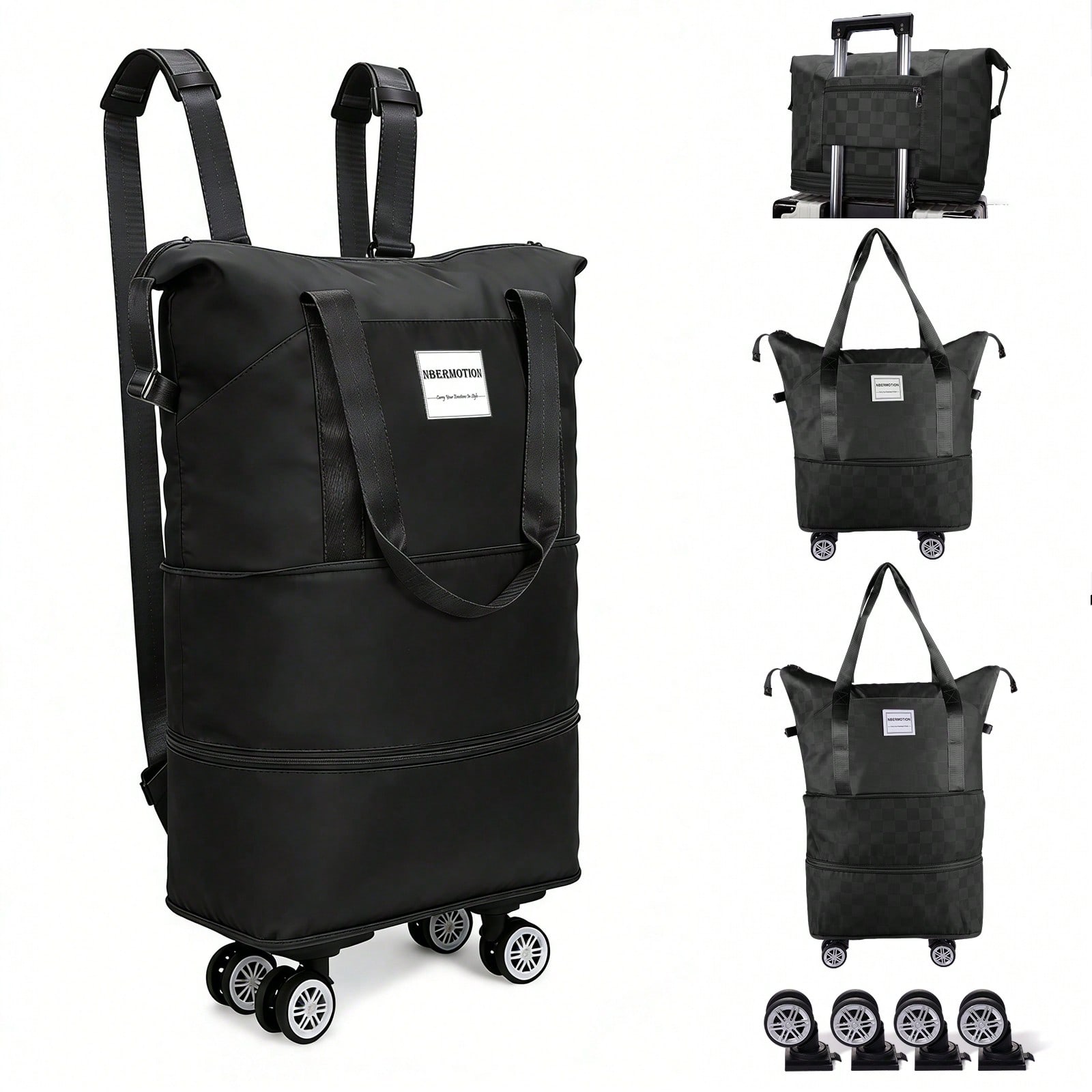 Mala de viagem expansível com  - Foldable Rolling Luggage Bag avaliação e preço