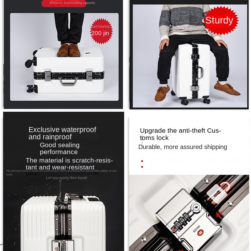 Malas de viagem com estrutura  - Aluminum Frame Carry On Luggage avaliação e preço